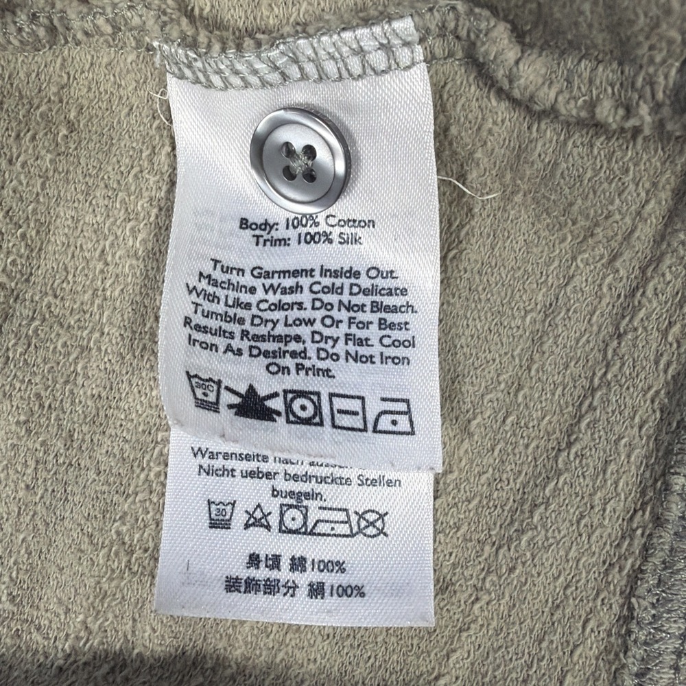 Eddie Bauer Cardigan Sweater Womens XL Olive Gray Button Front Boho Trim - Picture 9 of 9